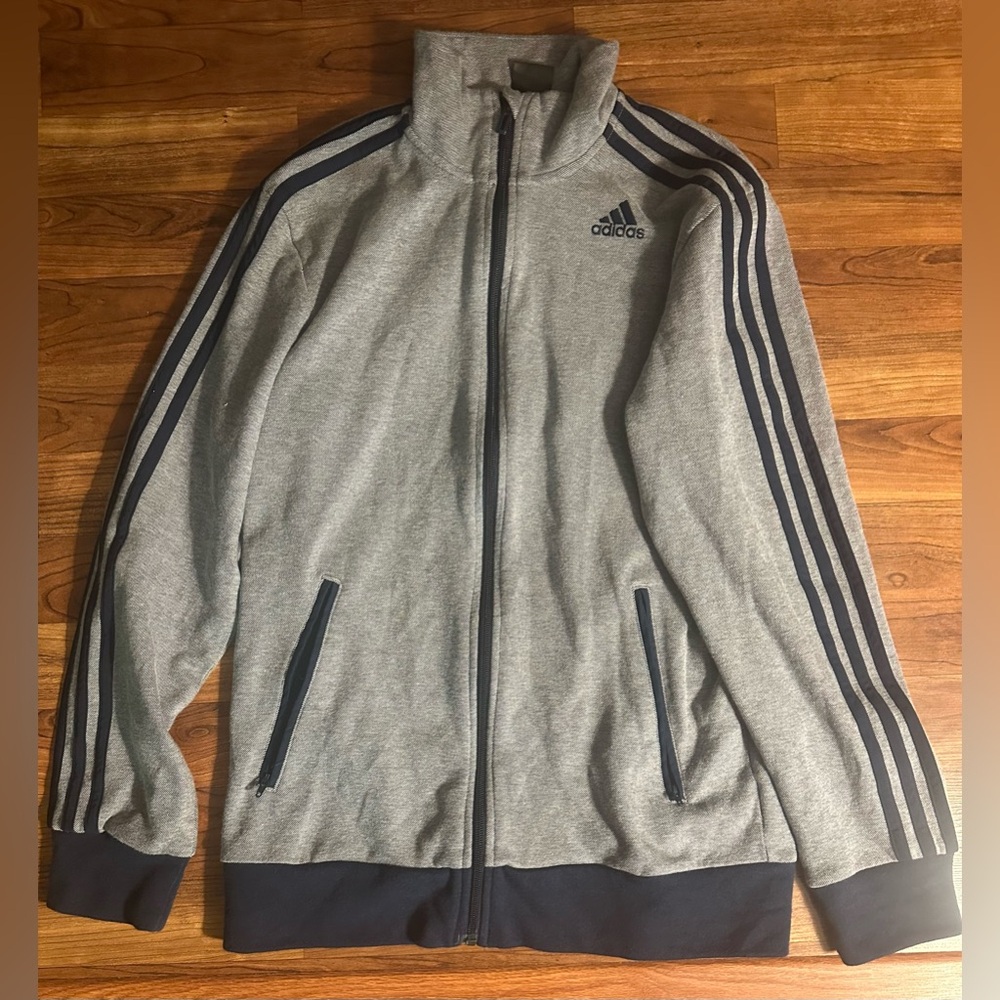 Men’s Adidas Black and grey track jacket